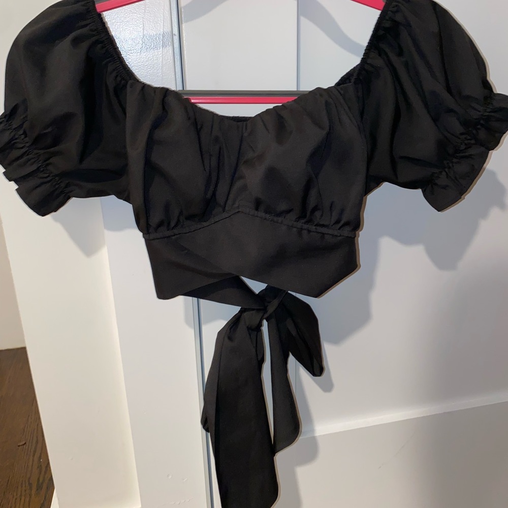 Off the shoulder crop top with bow